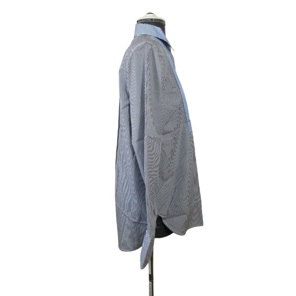 J. Crew pinstriped bib front popover tunic shirt - Picture 4 of 12